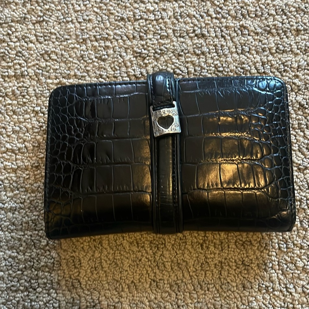 Brighton Brown Leather Wallet/Check Book ID Holder, ID w/Zippered Coin Purse